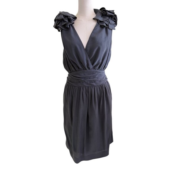NWT French Connection Silky Sacha Gray Sleeveless Dress Women's Sz 6 - Picture 1 of 10